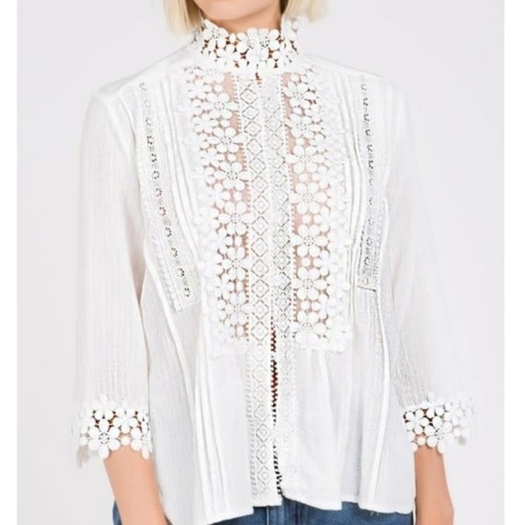 Floral Mock Neck Blouse - Picture 2 of 2